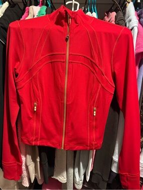 Lululemon Lunar New Year dark red and gold cropped define jacket